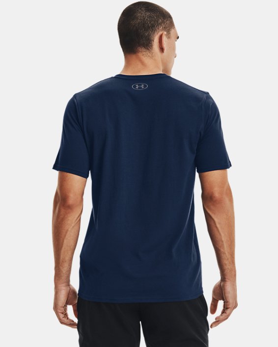 Men's UA Sportstyle Left Chest Short Sleeve Shirt, Navy, pdpMainDesktop image number 2